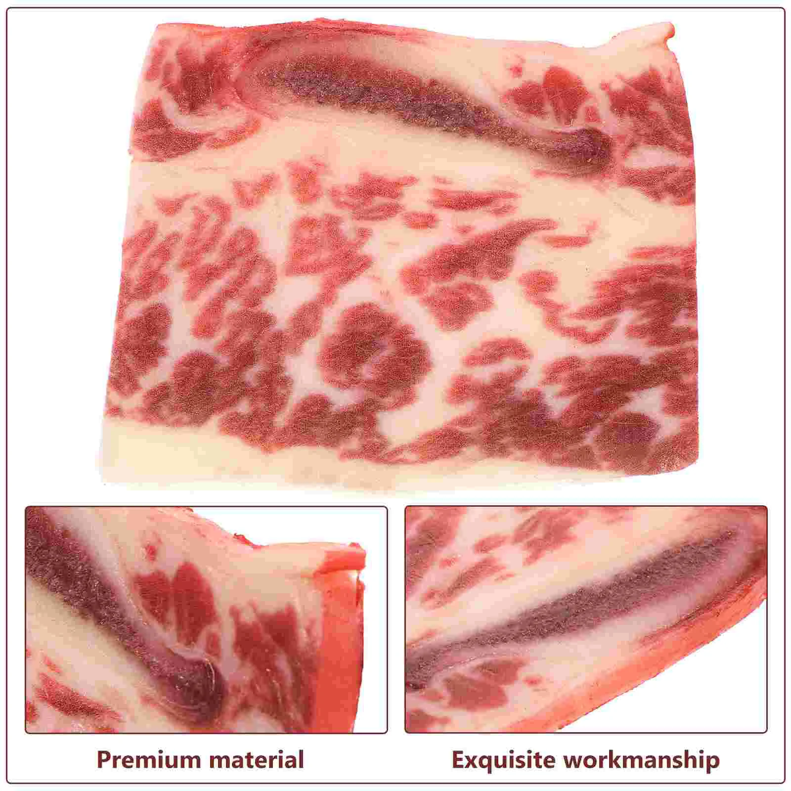 Artificial Steak Simulation Beef Model Toy Pretend Play Sliced Meat Pvc Fake Food