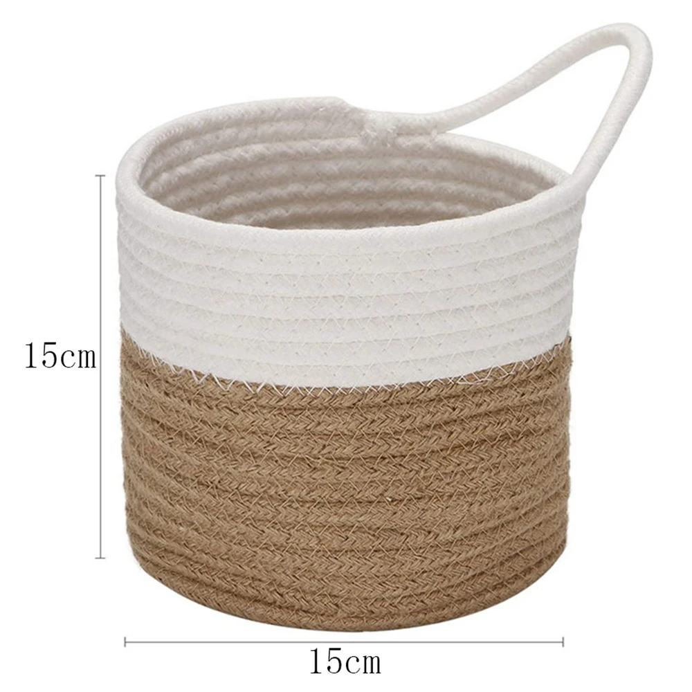 ABNH Wall Baskets Small Cotton Rope Baskets Woven Baskets Storage Hanging Baskets for Organizing Round Baskets for Plants, B