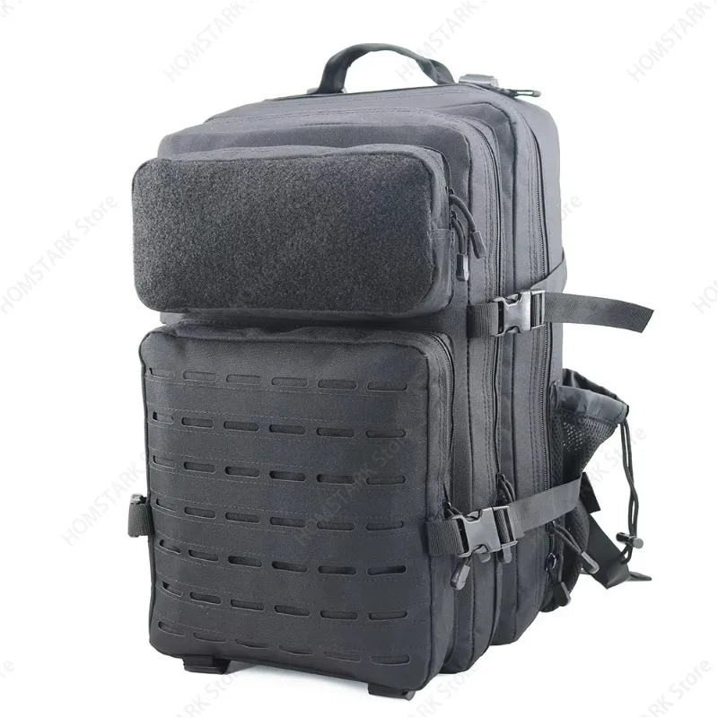 45L Large Men Tactical Backpack, Bottle Holder Zipper Closure Outdoor Rucksack for Hiking Travel Camping Use