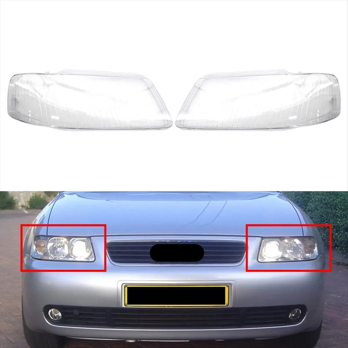 #28Q Right Car Headlight Lens Cover Head Light Lamp Shade for Audi A3,Headlight Lens Cover,(PC)