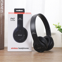 Stereo P47 Bluetooth 5.0 Wireless Headphone Foldable HIFI TWS Bass Earphone Kid Helmet Gift With Mic USB Adaptor For iPhone Game