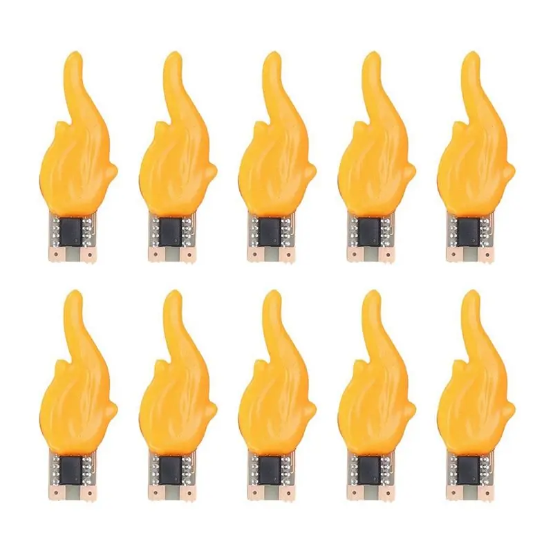 ABKW-LED Flash Candle Flame Light 1800K Warm White Birthday Camping Light Bulb LED Decorative Light Accessorie 10Pcs