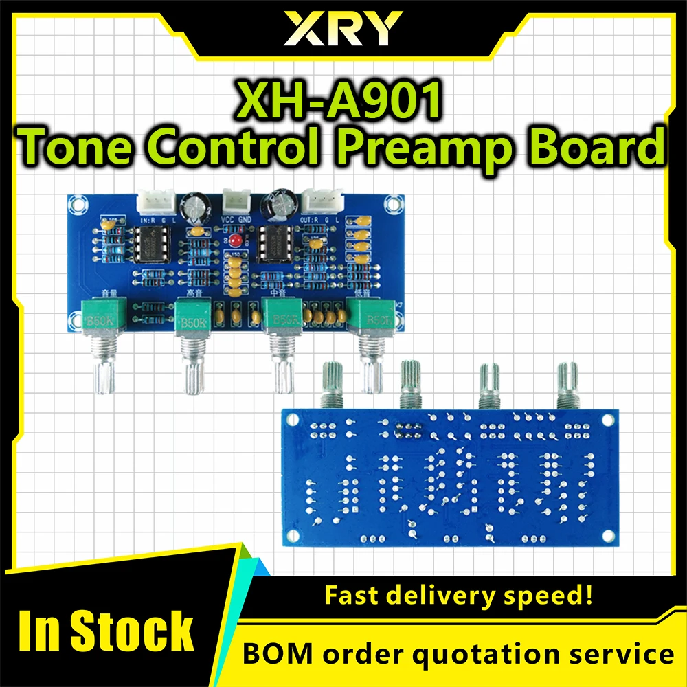 XH-A901 NE5532 Tone Board preamp Pre-amp With treble bass volume adjustment pre-amplifier Tone Controller For amplifier Board