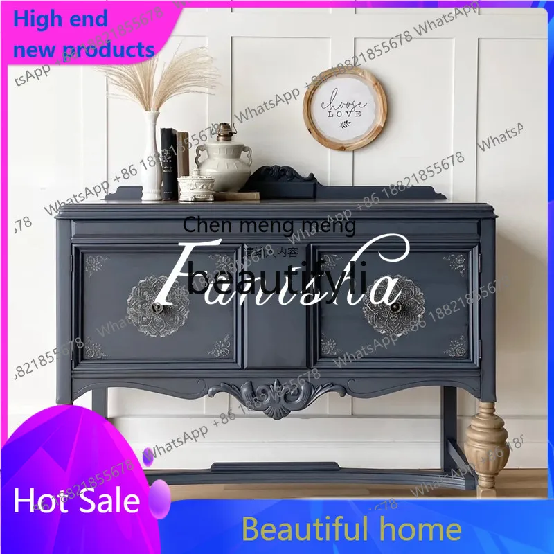 

French entrance cabinet European carved solid wood dining edge neoclassical American decorative cabinet