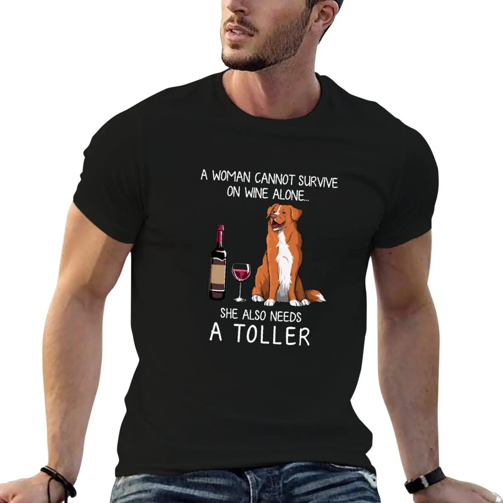 y camisetas divertidas con ajuste gráfico t hombre vino hombre para camisa gráfica hombre perro camiseta Toller para camisetas delgadas