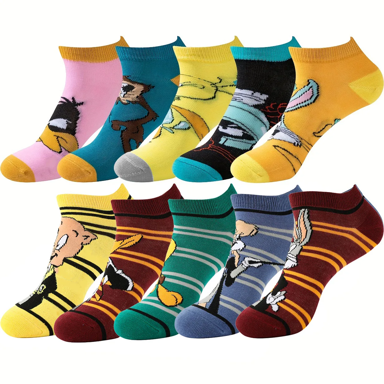 

5/10Pair Potdemiel Disney Casual Crew Socks Cartoon Anime Hip Hop Street Fashion Novelty Funny Socks Breathable for Men Women