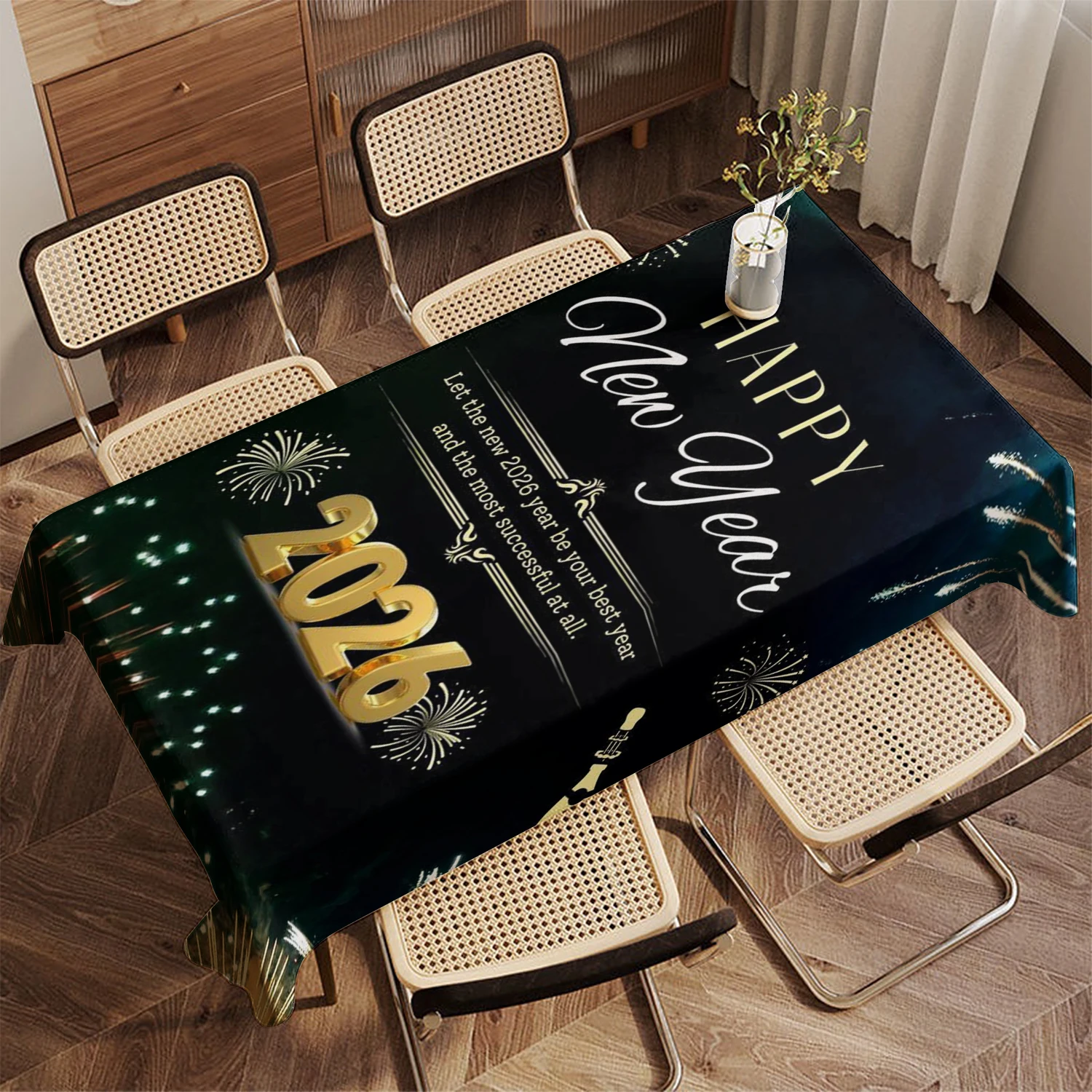 Festive Pattern Tablecloth Restaurant Kitchen Tablecloth Living Room Home Decoration Rectangular Party Decoration