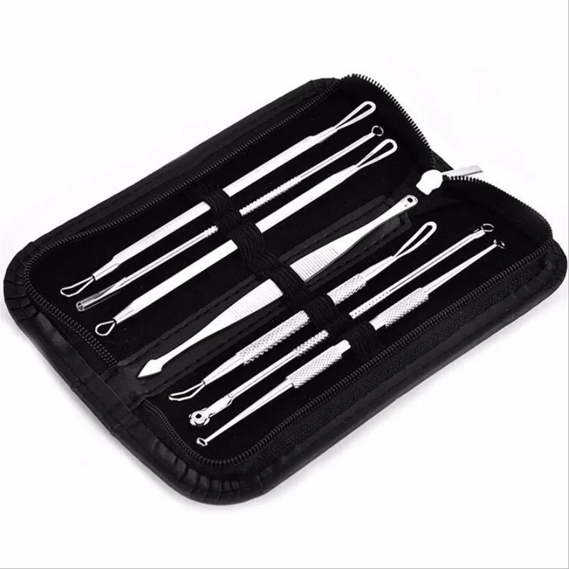 Juego de 7 Agujas para Eliminar Puntos Negros y Acné, Extractor de Puntos Negros de Acero Inoxidable, Herramientas para el Cuidado de la Piel