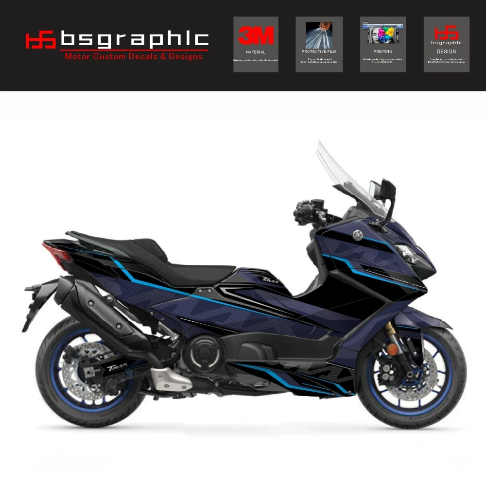

Motorcycle Body Fairing Protective Sticker Decal Maxiscooter Energy Graphic Kit Blue for Yamaha Tmax T-max 560 2022-2024 2023