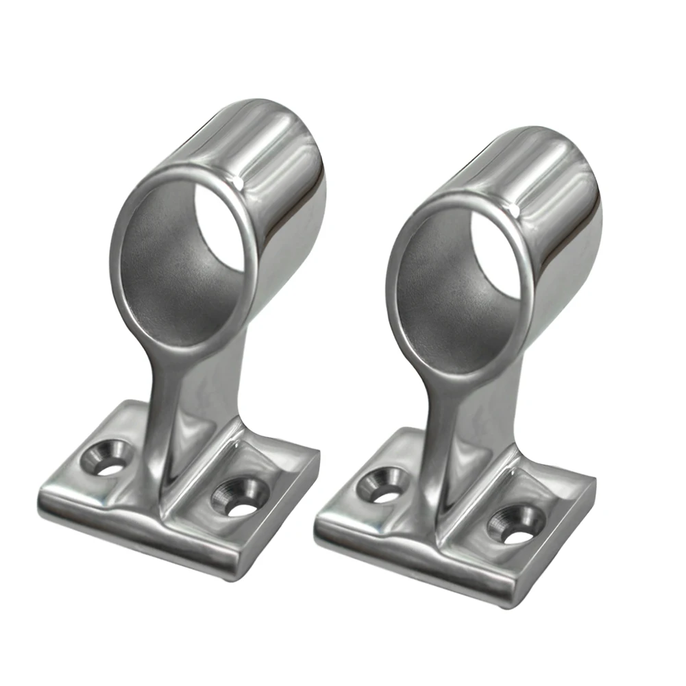 

2Pcs Silver 316 Stainless Steel Marine Boat 1" 25mm 60 Degree Center Base Stanchion Hand Rail Fitting