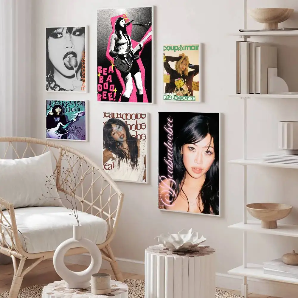 Rock Singer B-Beabadoobee Classic Vintage Posters Decoracion Painting Wall Art White Kraft Paper Kawaii Room Decor