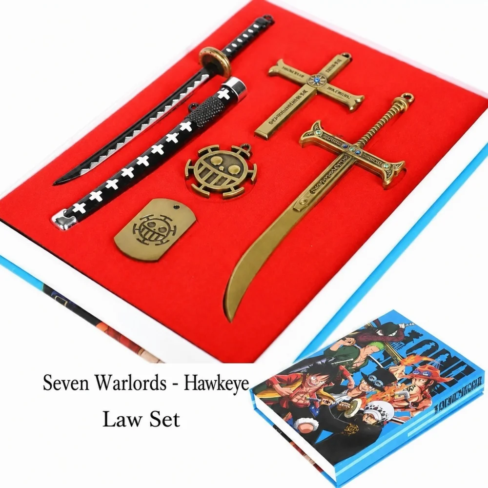 Conjunto de Chaveiros Modelo de Espada One Piece, Brinquedos Anime Katana, Caixa de Presente para Decoração de Mochila, Ornamento de Bolsa, Chaveiro de Carro, Presentes para Festas
