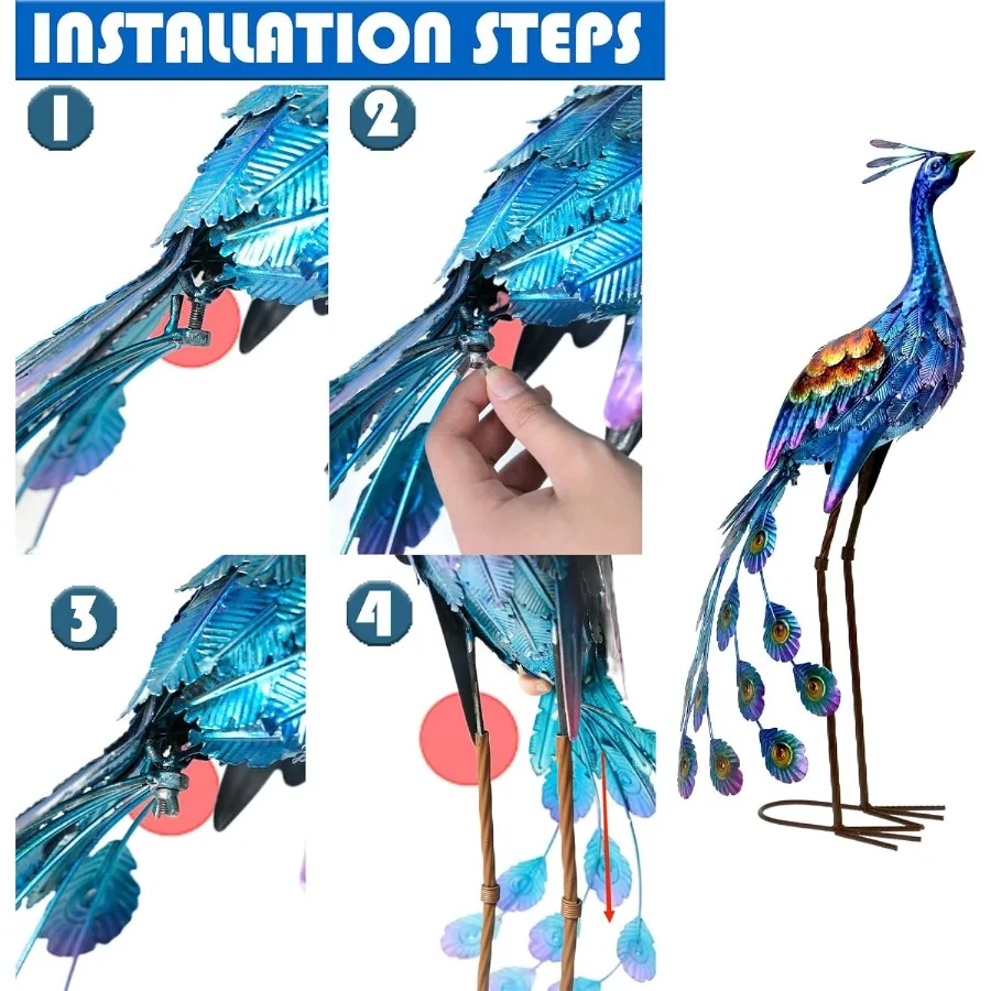 الطاووس حديقة تمثال والنحت المعادن الطاووس ساحة الفن الحديقة ديكور كبير الطيور حديقة المنحوتات والتماثيل للفناء الخلفي