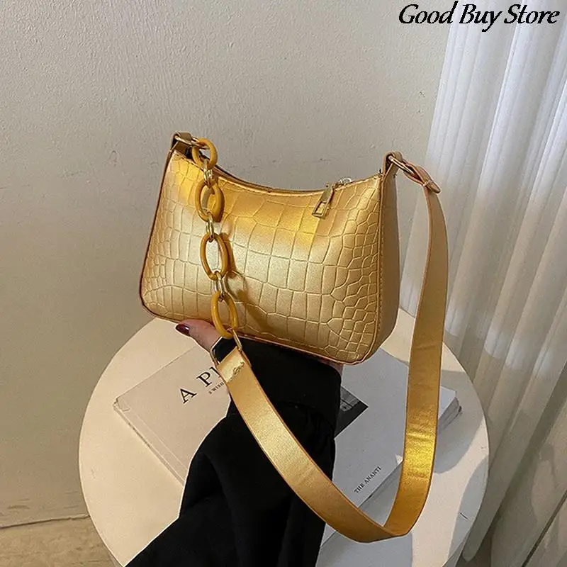 

Leather Party Shoulder Bags for Women Handbags Sexy Fashion Totes Fashion Underarm Small Purses Ladies Chains Crossbody Bag 2022