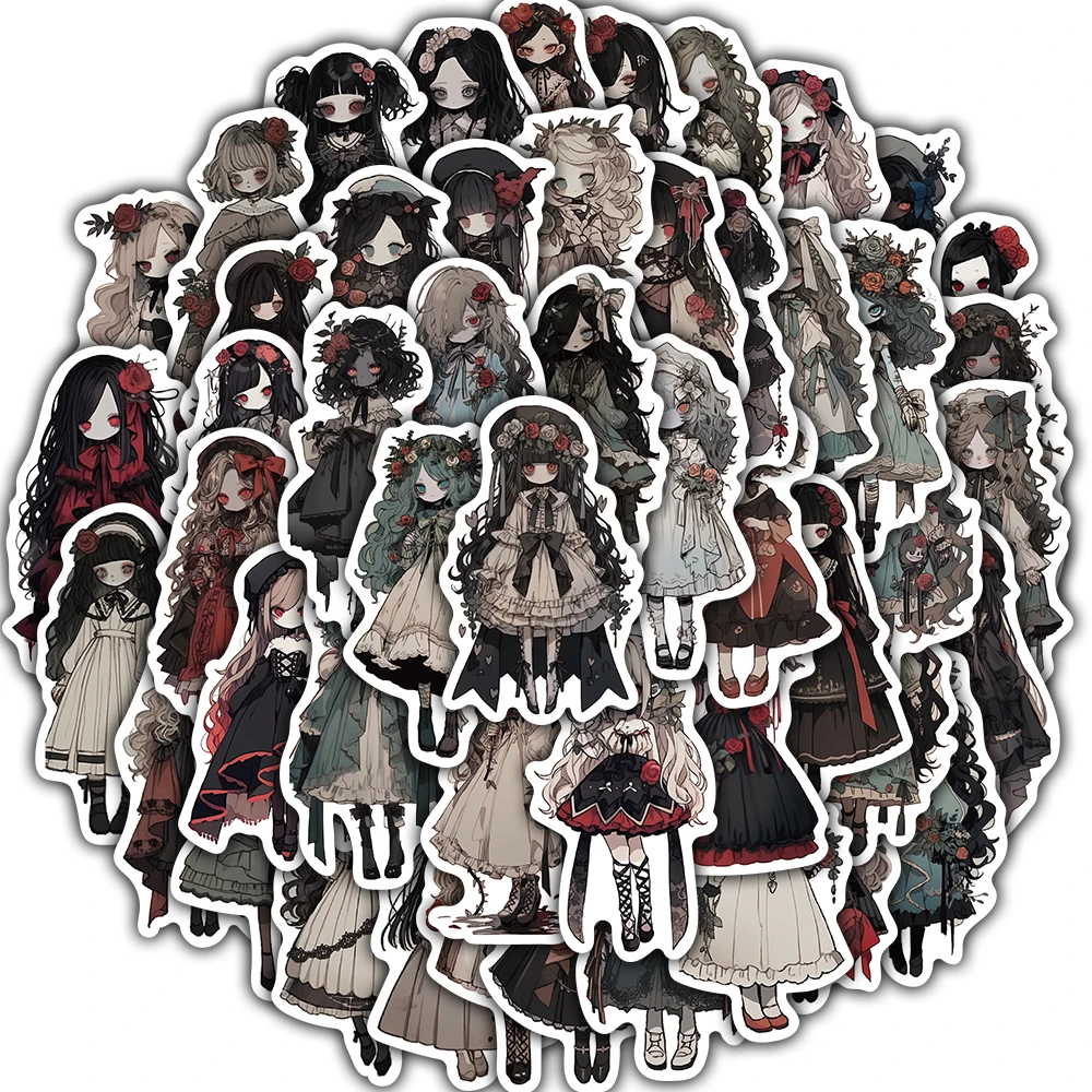 50PCS Vampire Sticker Nostalgia Scrapbook Laptop Scrapbook Skateboard Home Decoration Luggage Coffee Motorcycle Stickers