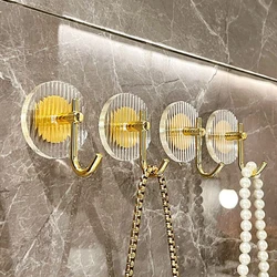 1/4PCS Self-adhesive Wall Hooks Acrylic Bathroom for Hanging Waterproof Luxury Adhesive Hook Towel Holder Home Accessories