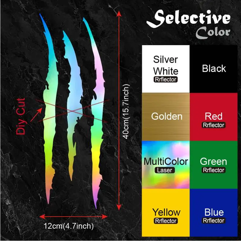 2pcs Monster Claw Marks Car Headlight Claw Marks Headlight Decal Car Sticker Stripes Scratch Vinyl Decal Universal For Most