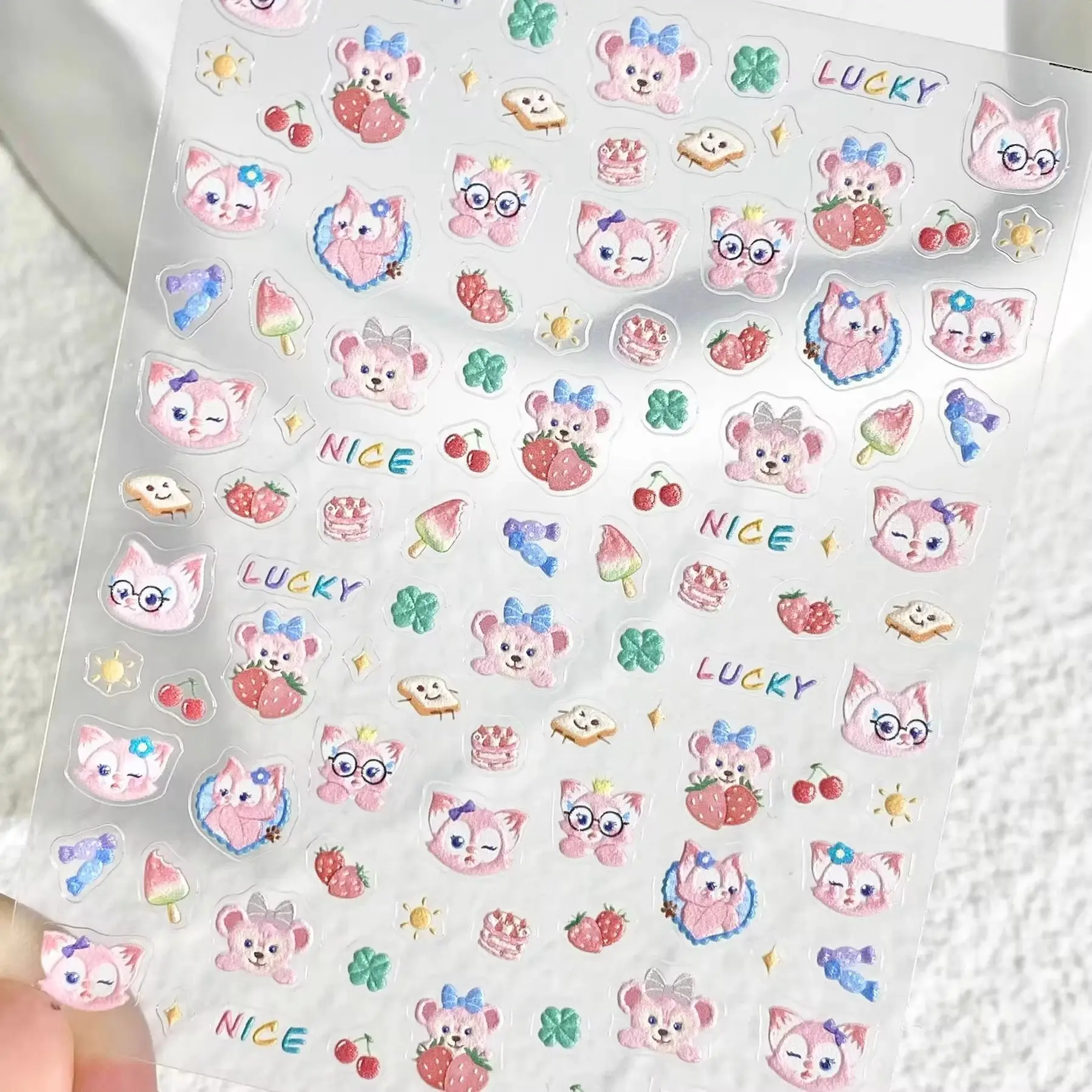 ديزني جديد لطيف غواوي لينا حسناء الإغاثة ملصقات الأظافر للماء لاصق لطيف الكرتون مسمار أعواد تزيين #4