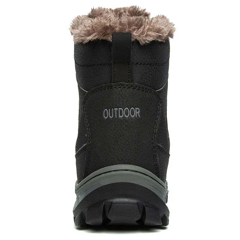 Botas militares tácticas para hombre, botas de nieve de cuero genuino para caza y senderismo, botas de invierno para hombre, calzado para exteriores acolchado y cálido