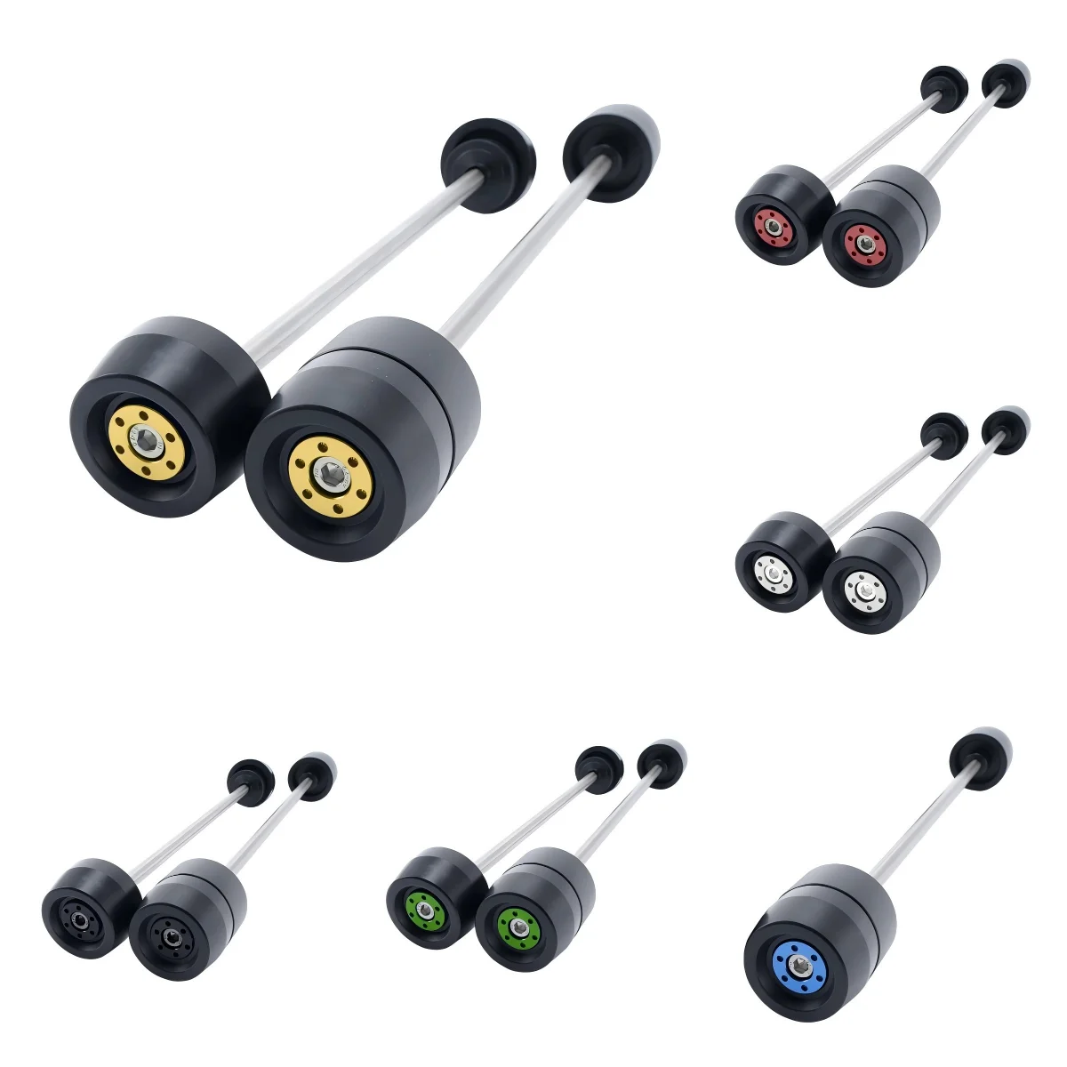 

Motorcycle Axle Sliders for Kawasaki ZX-6R/ZX-10R/Z900/ZZR1400 - Front & Rear Crash Protectors