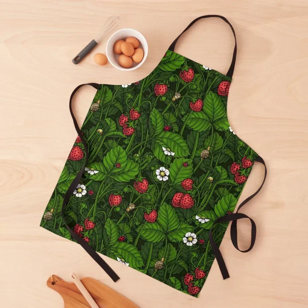 

Wild strawberries Apron for home useful pieces Trim Cloth innovative kitchen and home items Goods For Home And Kitchen Apron