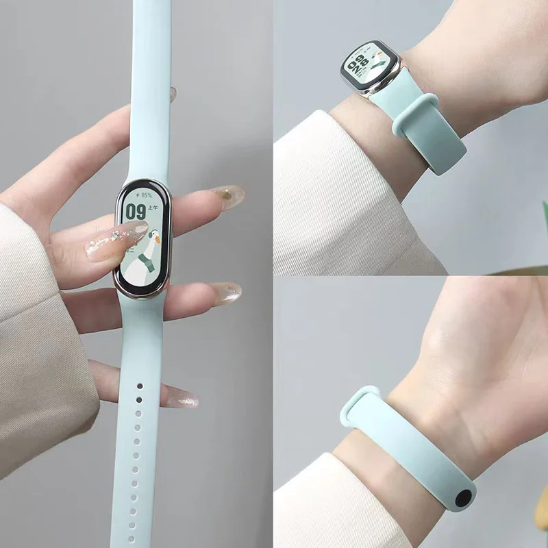 Silicone Strap For Xiaomi Mi Band 9 8 Sport Smart Watch Wrist Bracelet Original Band9 Band8 NFC WristBand Accessories Case image 4