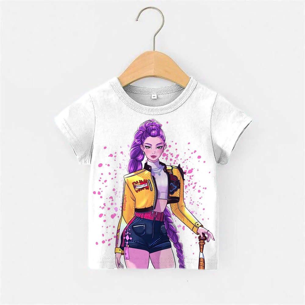 

2025 summer new Kpop Demon Hunters series T-shirt girls fashion round neck short-sleeved T-shirt, 3-14Y girl T-shirt