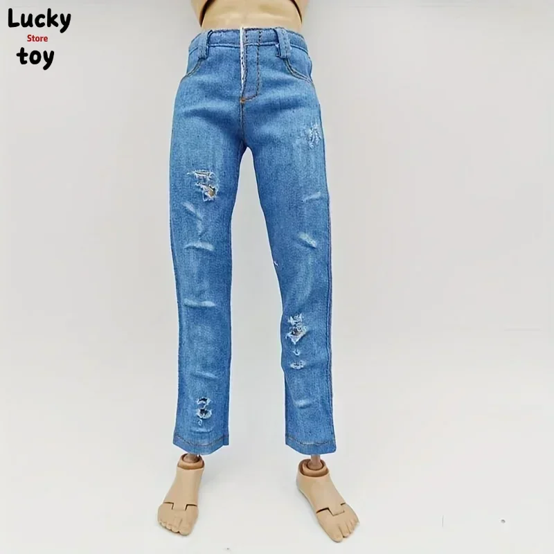 1/6 Scale Ripped Jeans Ragged Style Pants Clothing Model for 12 