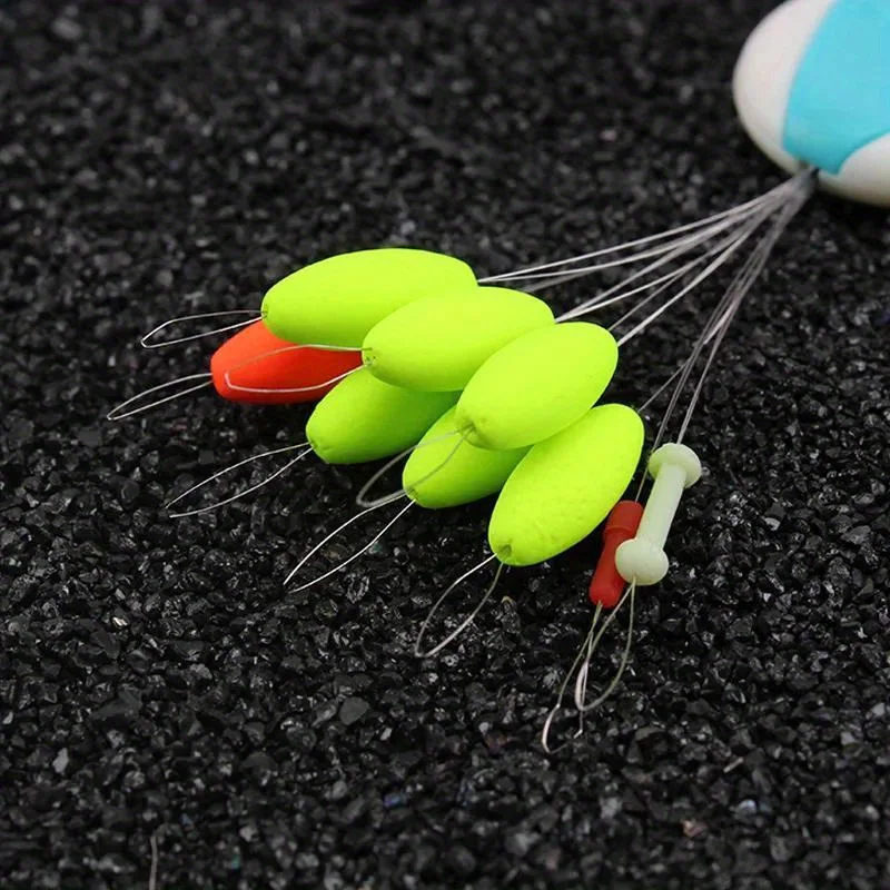 5Pc Floats Star Seven Drift Fishing Vibrant Cylindrical Spring Floats for Carp Drifting Accurate Positioning Rubber Construction