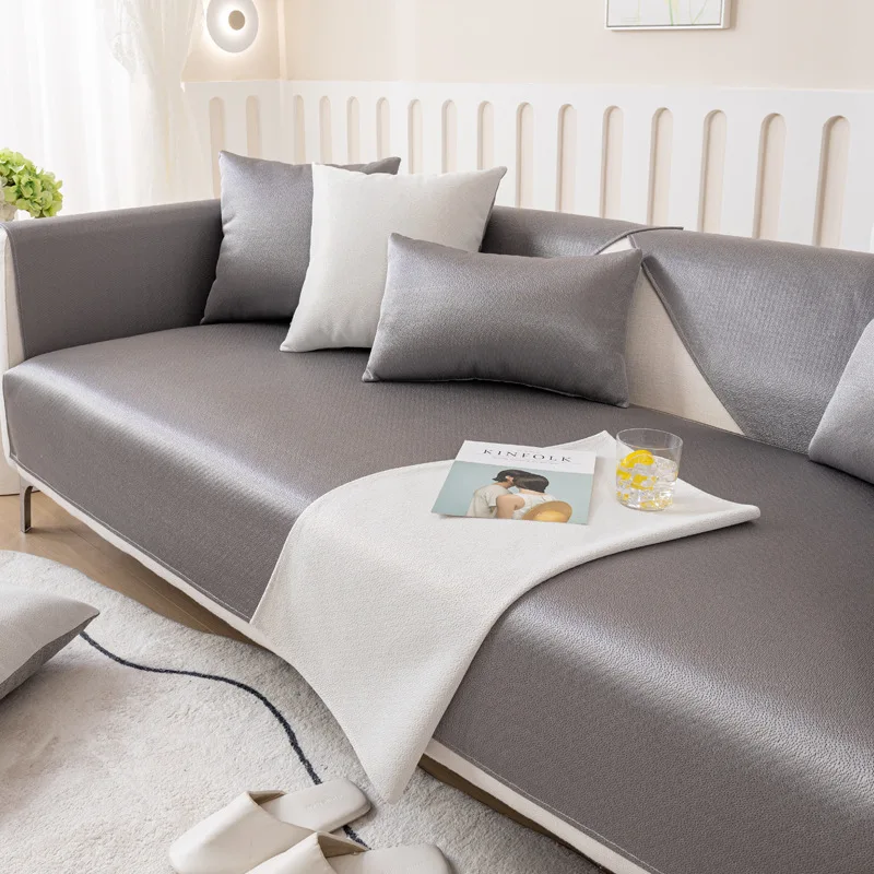 Ice Silk Sofa Cushion Summer Cold Feeling Summer Mat Accessible Luxury Fancy Non-Slip Cover Cover Cloth Cushion