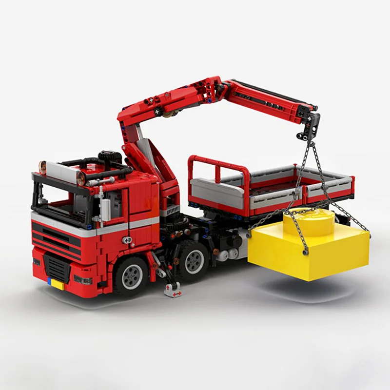 2359PCSmoc DAF XF Foldable Crane Big Truck Mechanical DIY Creative Building Blocks Birthday Gift Boy Gift