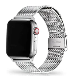 Stainless Steel for Apple Watch Band 38/40/41/42//44/45/49mm Milanese Strap for Apple Watch Ultra 2 SE Series 9 8 7 6 5 4 3 2 1