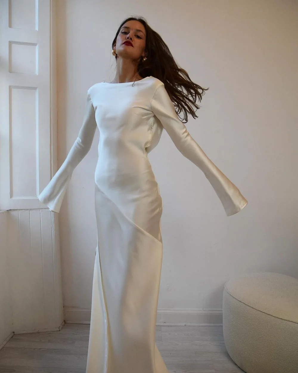 Suknie ślubne Msikoods dla kobiet 2026, długie, bez rękawów, proste suknie ślubne typu syrena z rozcięciem z boku, seksowne suknie na przyjęcie weselne.