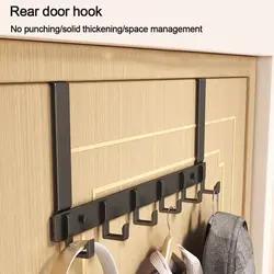 Hooks Over The Door 6 Hooks Hanging Rack Clothes Coat Hat Towel Hanger Home Bathroom Organizer Rack Kitchen Accessories Holder