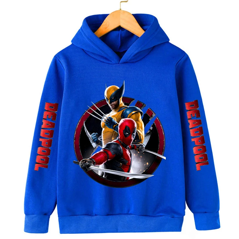 Deadpool & Wolverine Children Hoodies Girl Boy Kids Pullover Autumn Winter Clothing Cartoons Casual Clothes Kid Tops Sweatshirts