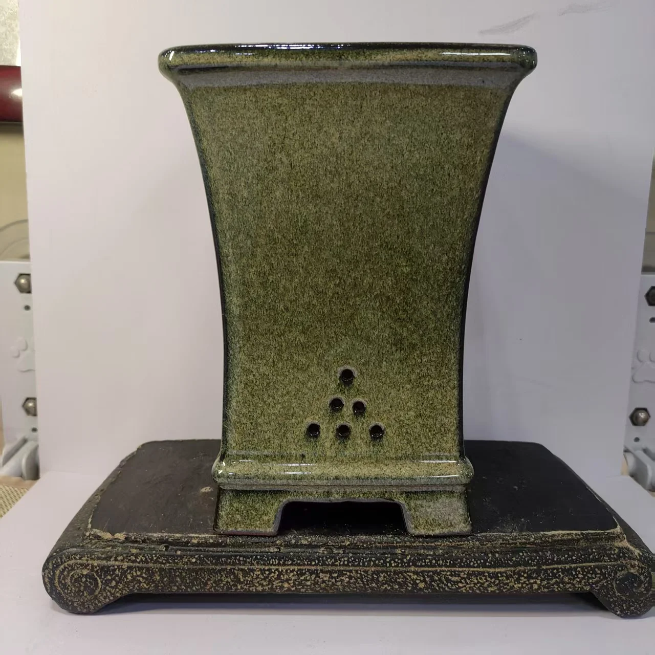 Square Shaped Classic Glazed cascade Pot & Bonsai Pot
