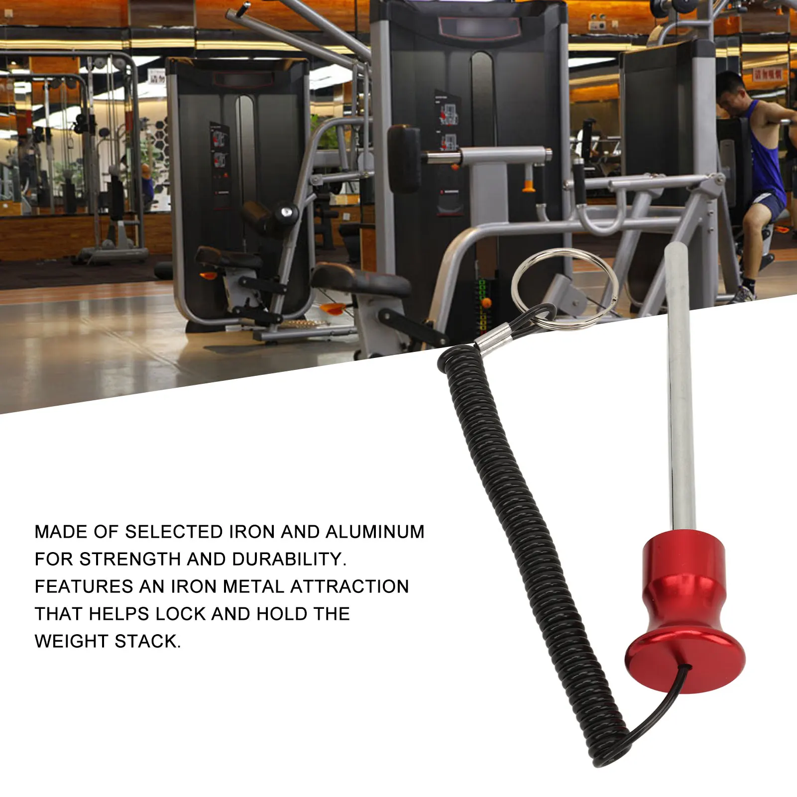 Picture 7: Weight  Locking Pin Gym Weight  Pin Pull Rope Design Easy To Use 8x125mm Magnetic for Strength Training Accessories