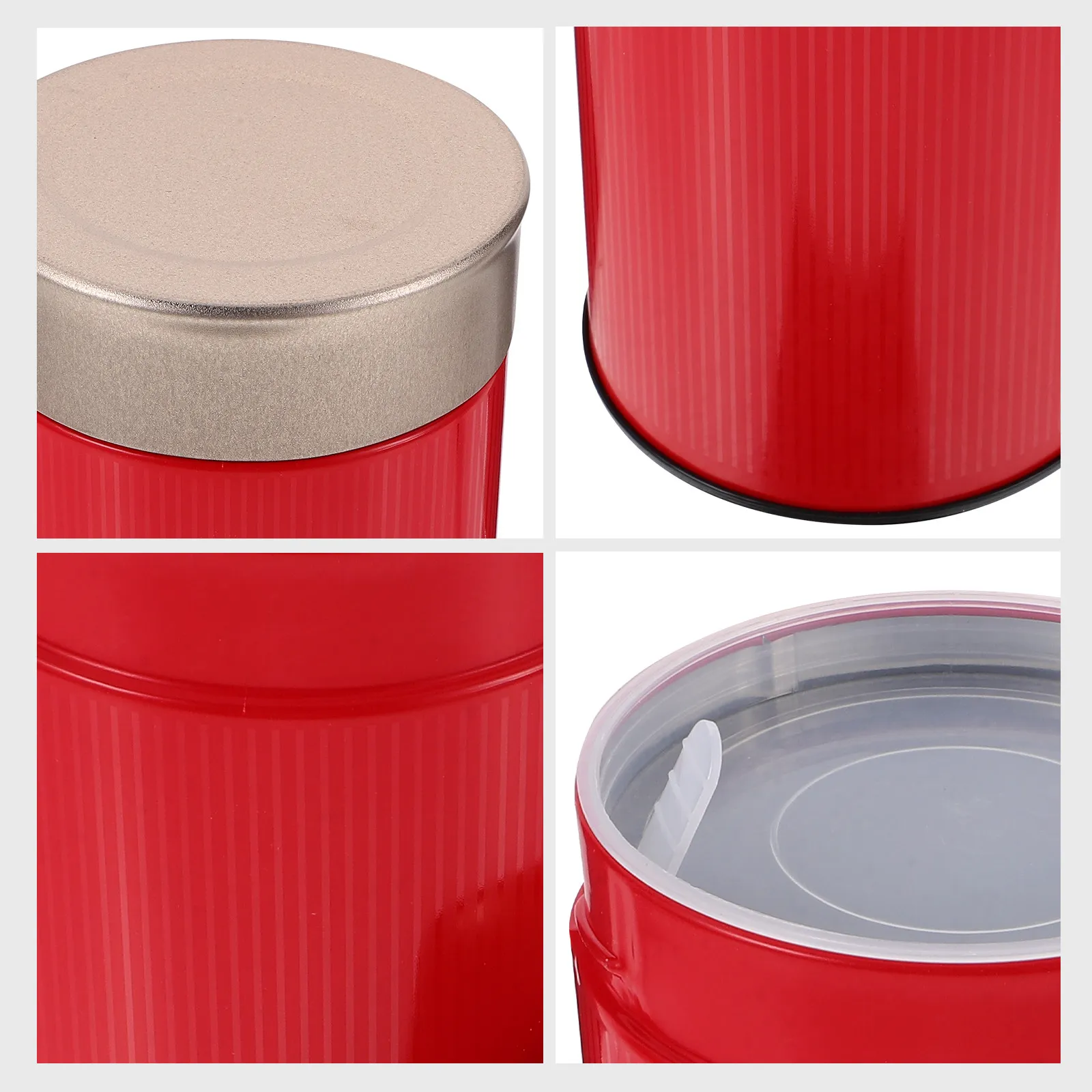 Tea Storage Canister Tinplate Scratch Proof Drop Proof Airtight Lid Loose Tea Coffee Beans Food Storage Jar for Home Office
