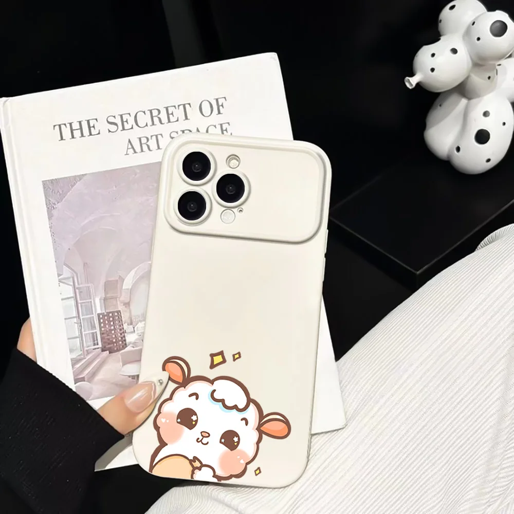 Cartoon Cute Sheep Phone Case for iPhone 15 14 13 Pro Max XR XSMax 7 8 Plus SE Soft TPU Cover for iPhone 12 11 Kawaii Capinha