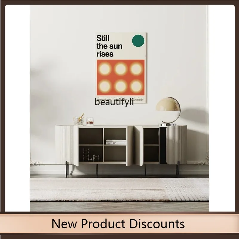 

K185 Light Luxury Minimalist Sideboard Cabinet Gray White Paint Wall Dining Room Storage Storage Entrance Cabinet