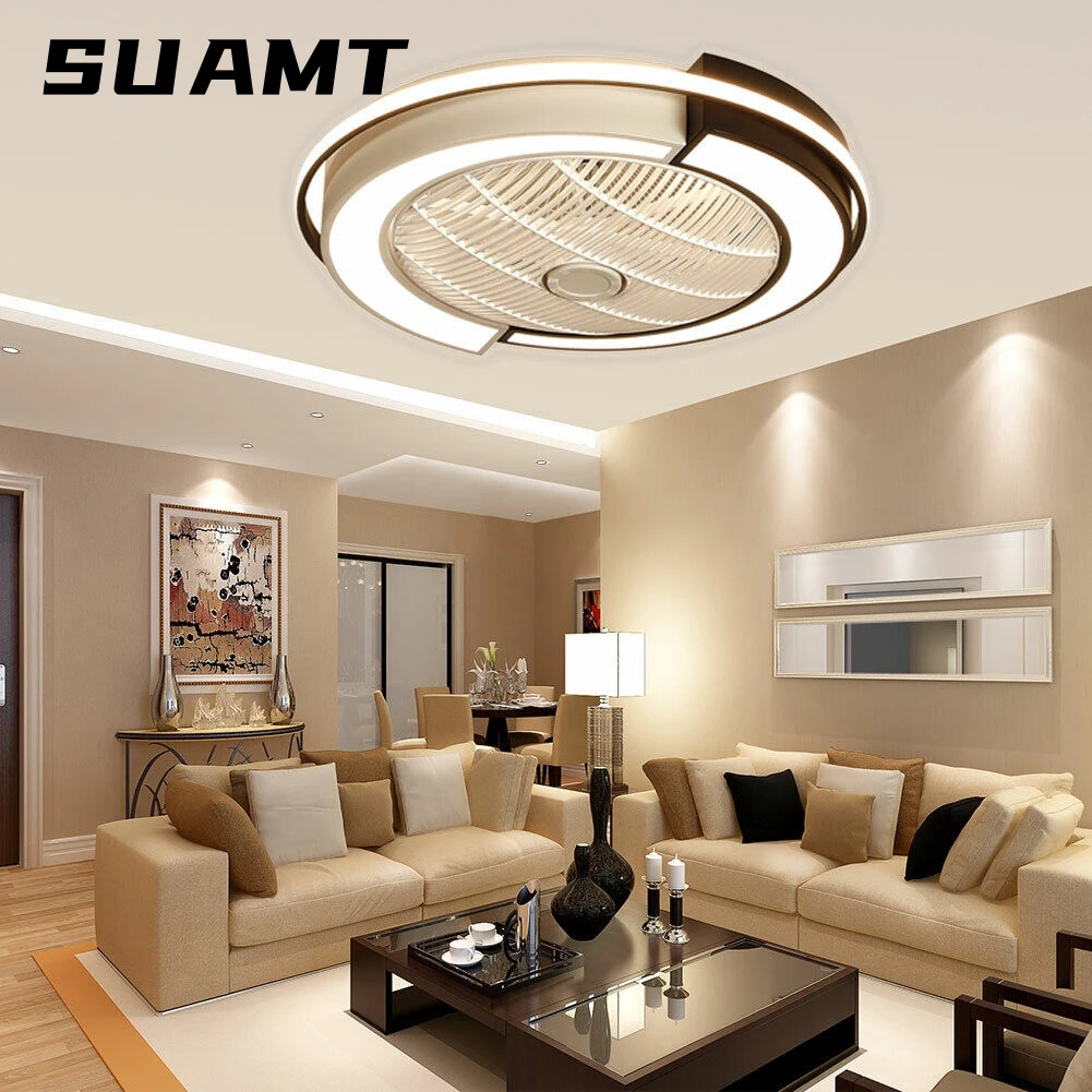 Imagem -04 - Modern Rodada Led Ventilador de Teto Luz Lâmpada Regulável com Controle Remoto Candelabro Decoração Cores Velocidades Mudando as Cores Acrílico 23