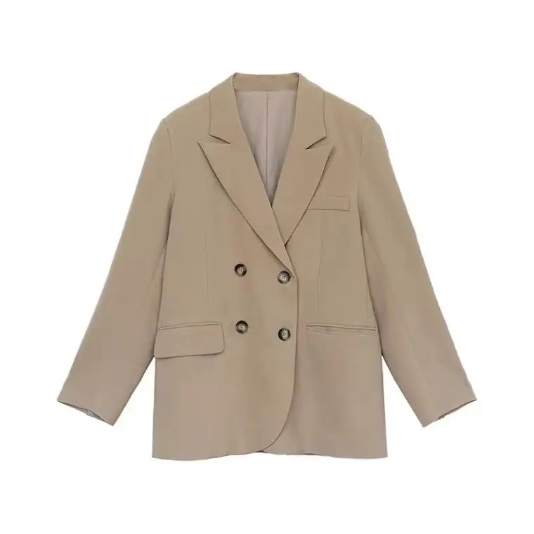 Women'S Cropped Coat New In External Clothes Crop Blazer Woman Girlish Good-Looking Girly Heart-Breasted Breast Three-Quarters