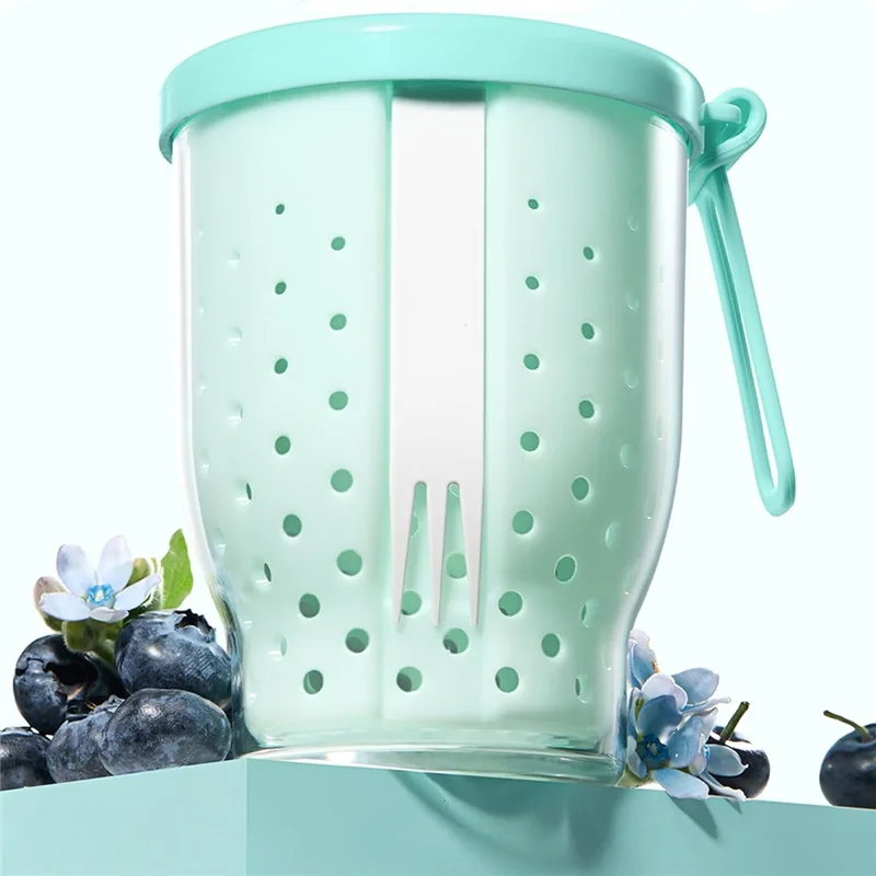 A74E-Reusable 25 Oz Travel Fruit Cups For Car, Fruity Salad Storage Container With Fork And Leakproof Lids