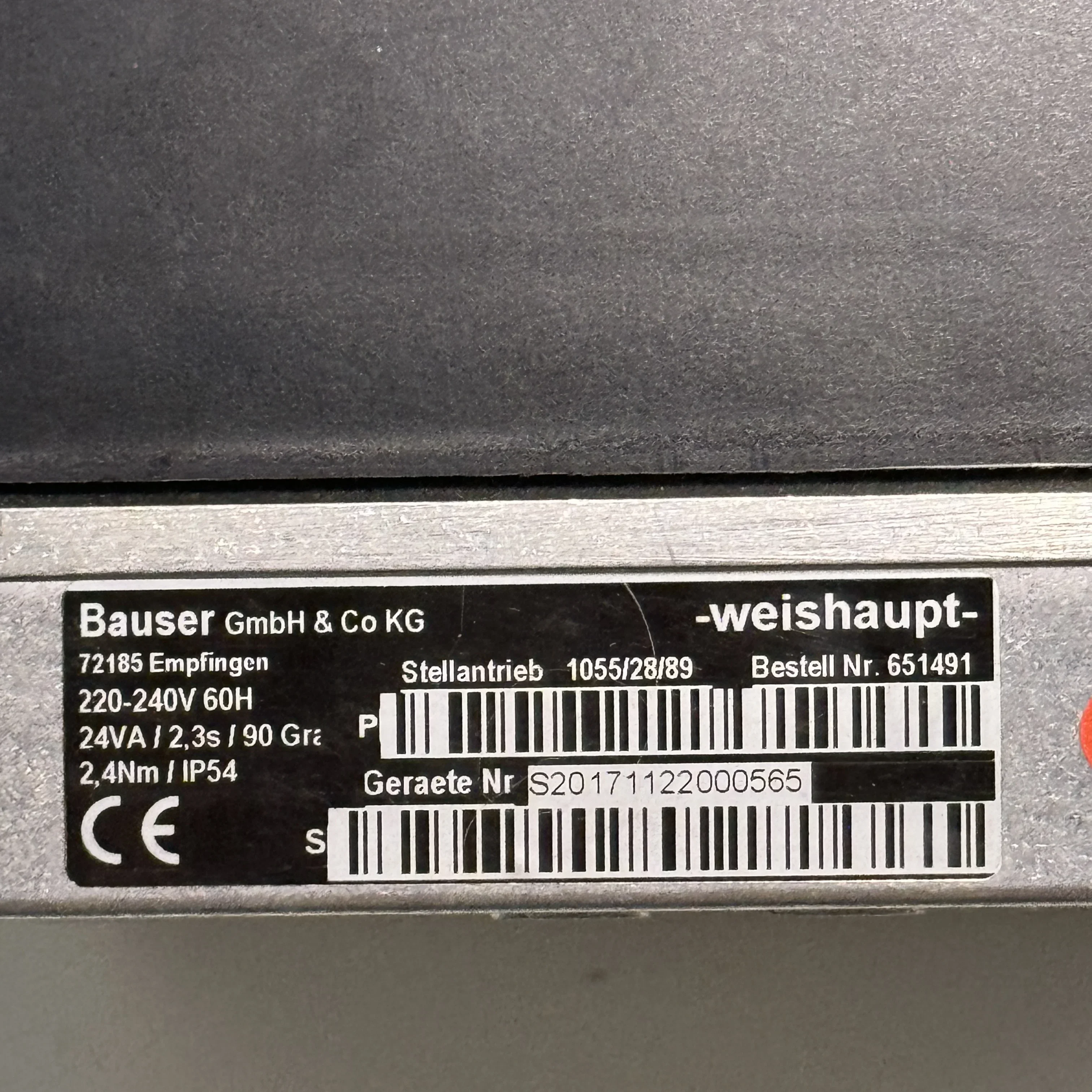 NEW BAUSER WEISHAUPT 651491 burner servo motor actuator 1055/28/89 220-240V 60H
