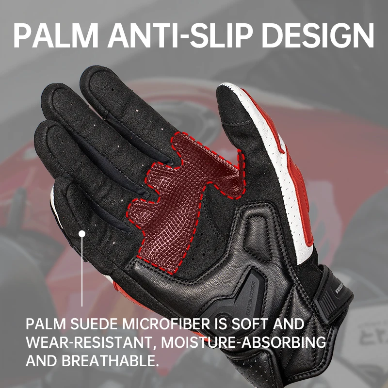 Star Field Knight Motorcycle Carbon Fiber Gloves Summer Breathable Real Goat Leather Non-slip Wear-resistant Riding Protection