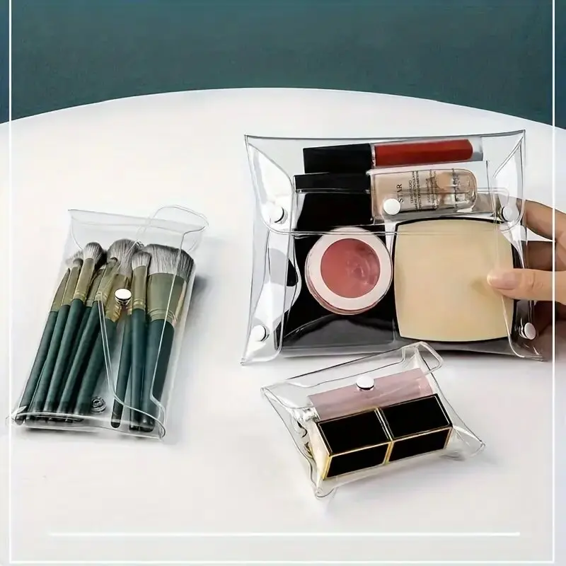 1pc S/M/L Transparent PVC Cosmetic Organizer Travel Portable Brush Makeup Storage Bag Mini Waterproof Beauty Purse Accessories