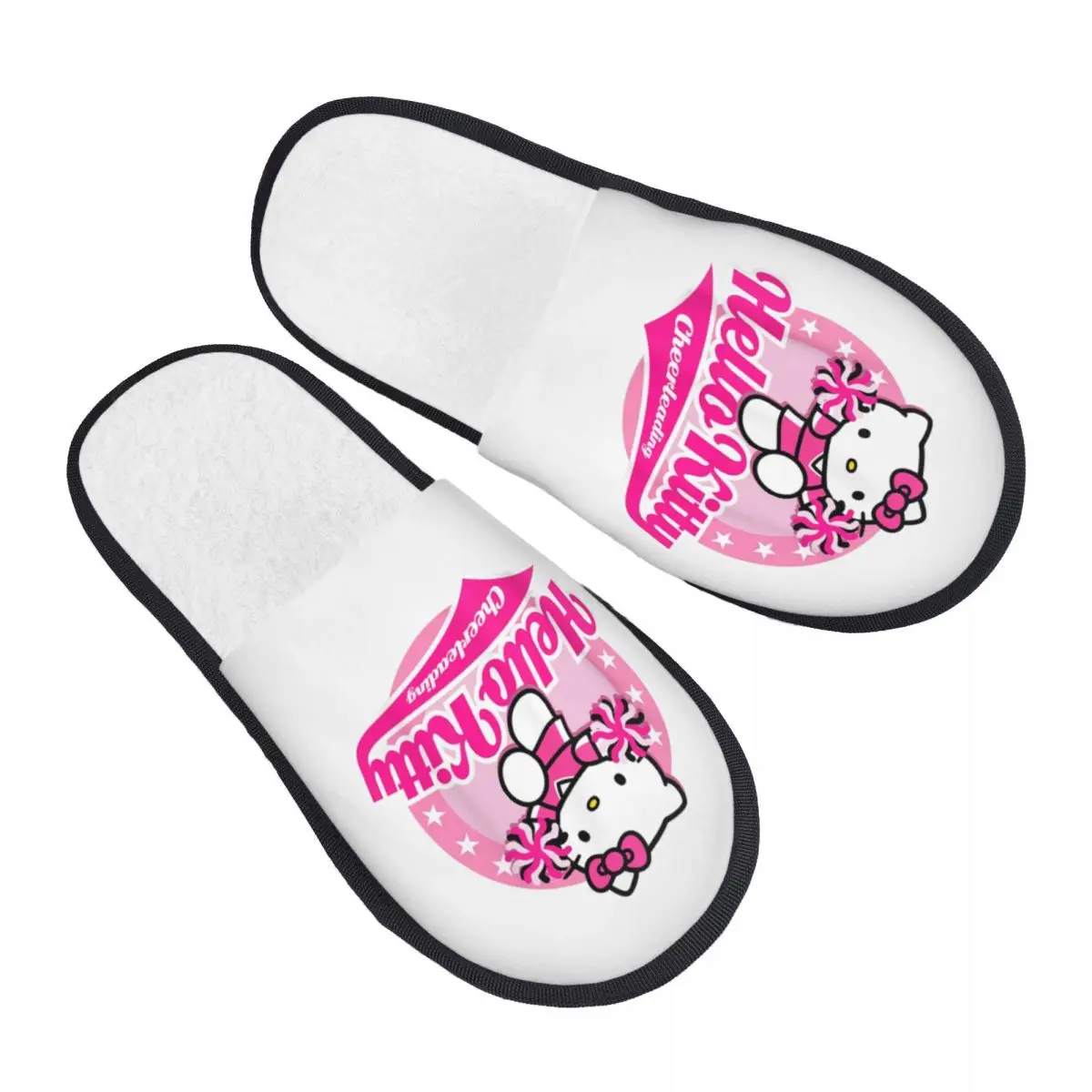 

Winter Home Cotton Slippers Hello Kitty Cheerleading Cheerleader Merch Household Fur Slides Slippers Indoor Soft Non Slip Slides