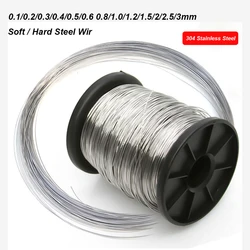 304 Stainless Steel Wire Soft/Hard Steel Wire 0.1/0.2/0.3/0.4/0.5/0.6 0.8/1.0/1.2/1.5/2/2.5/3mm Single Strand Round Bright Silk