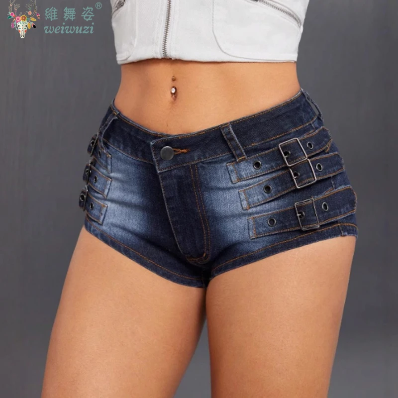 

Women's Jeans Sexy Low Waist Night Club Denim Shorts DJ Jazz Dance DS Performance Costume Mini Jean Shorts Showcase Unique Style