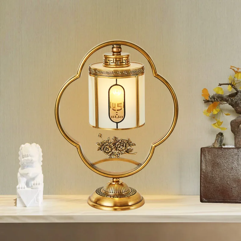 New Chinese Style Copper Table Lamp Decorations for Home Living Room Decoration Antique Home Decor Home Decor Modern